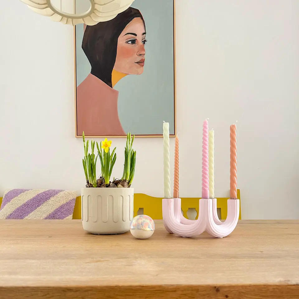 QUVIO Bloempot - Drips - Beton - Beige