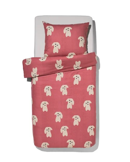 housse de couette enfant flanelle 140 x 200 chien rouge