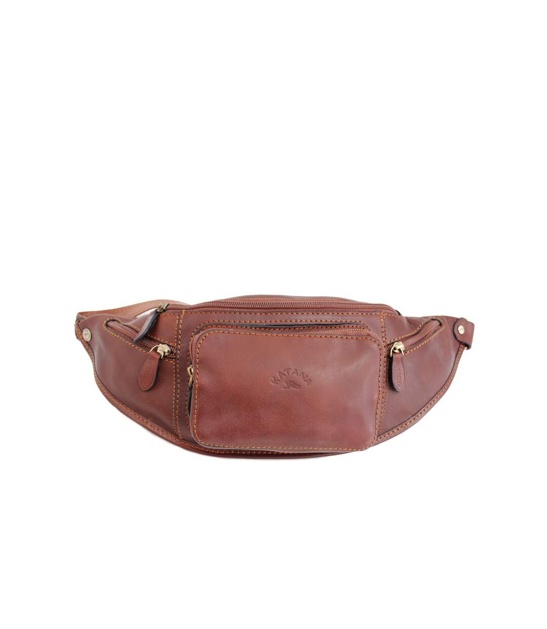 Katana - Sac banane homme en cuir - marron - 3479
