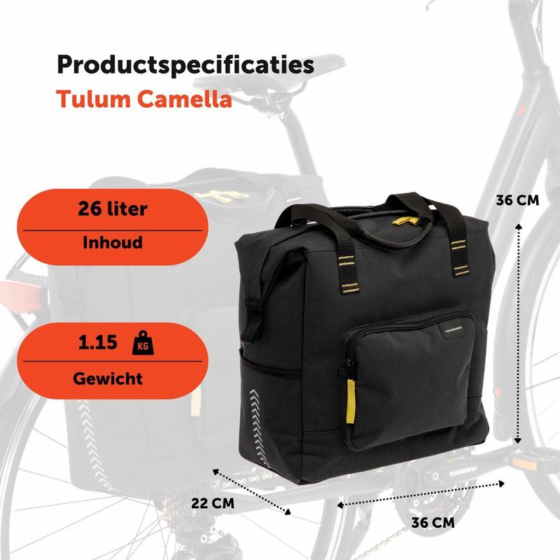 New Looxs - Tulum Camella - Fietstas - Zwart - 100% Gerecycled Polyester