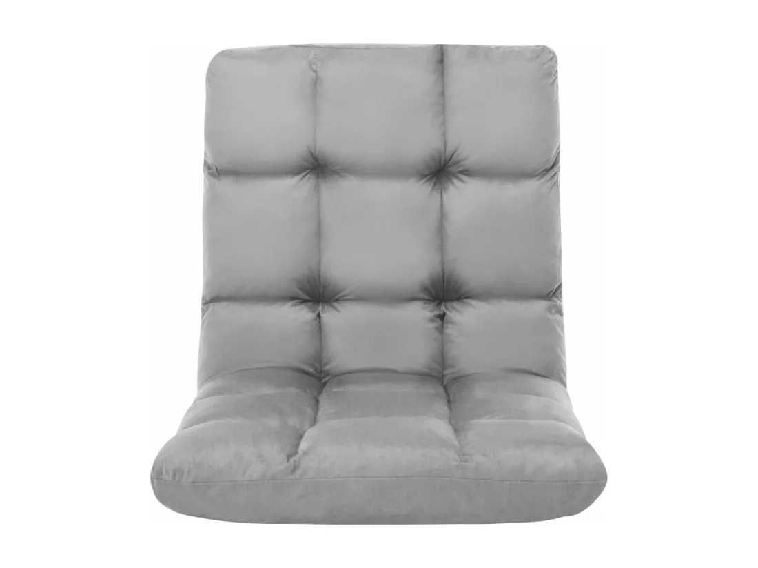 Prolenta Premium - Chaise pliable de sol Gris clair Microfibre