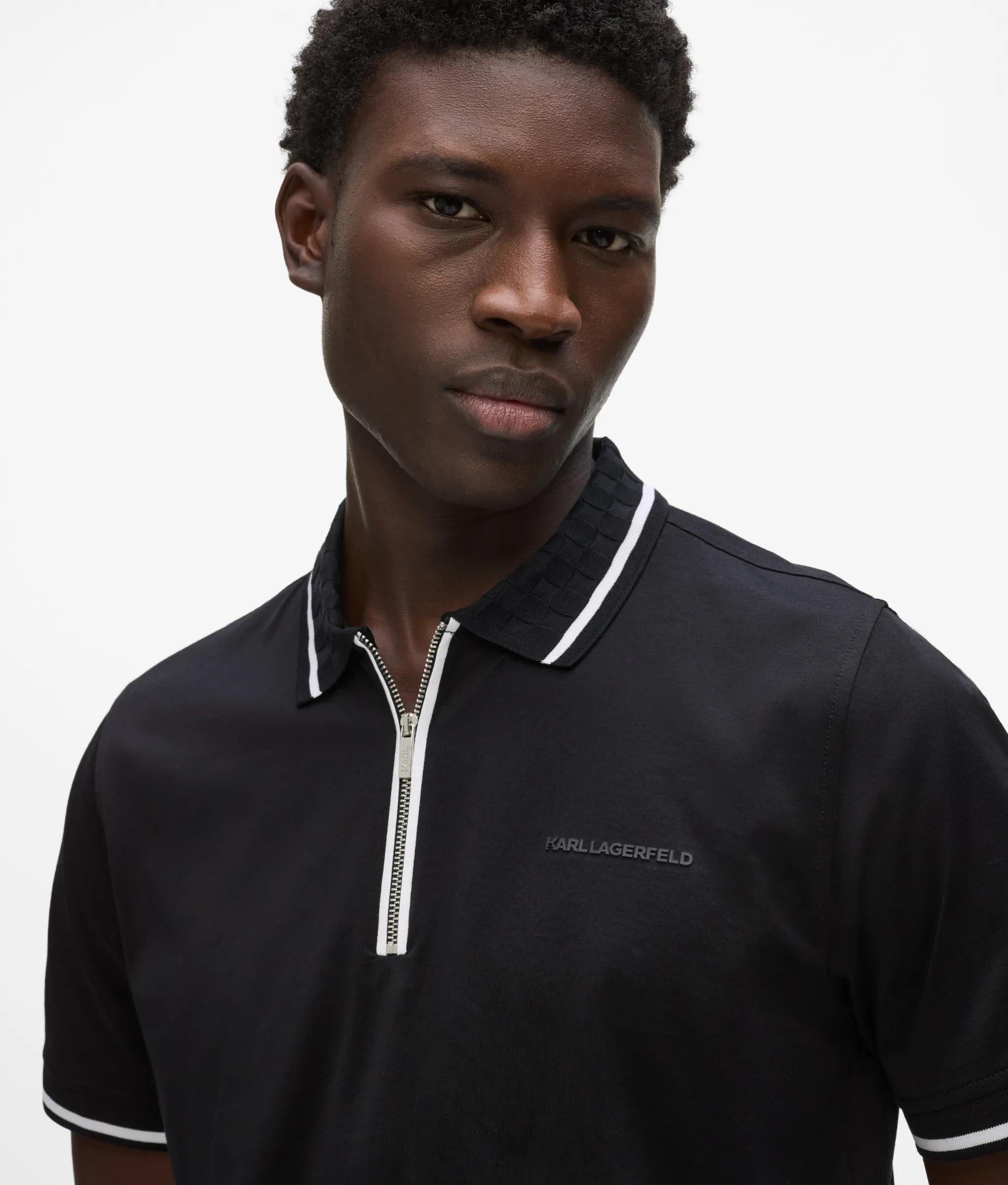 Poloshirt met contrasterende bies