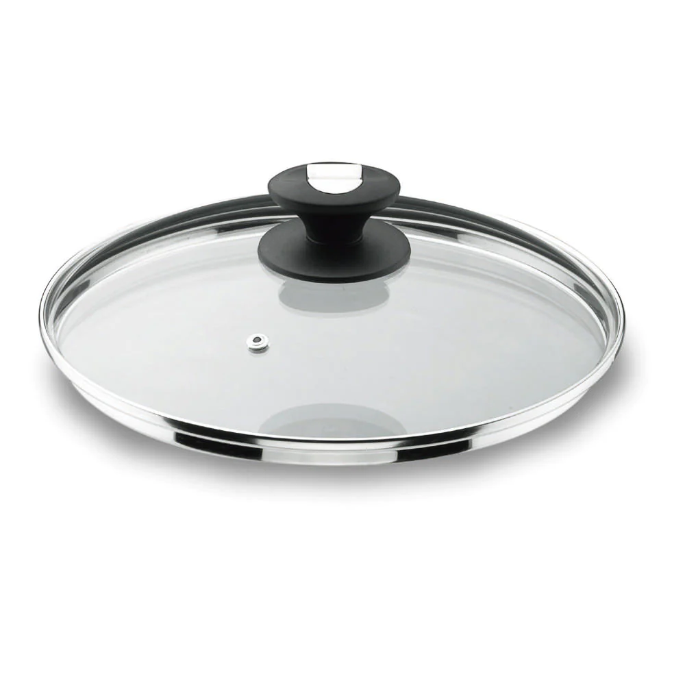 Couvercle en verre bord inox 26 cm Lacor
