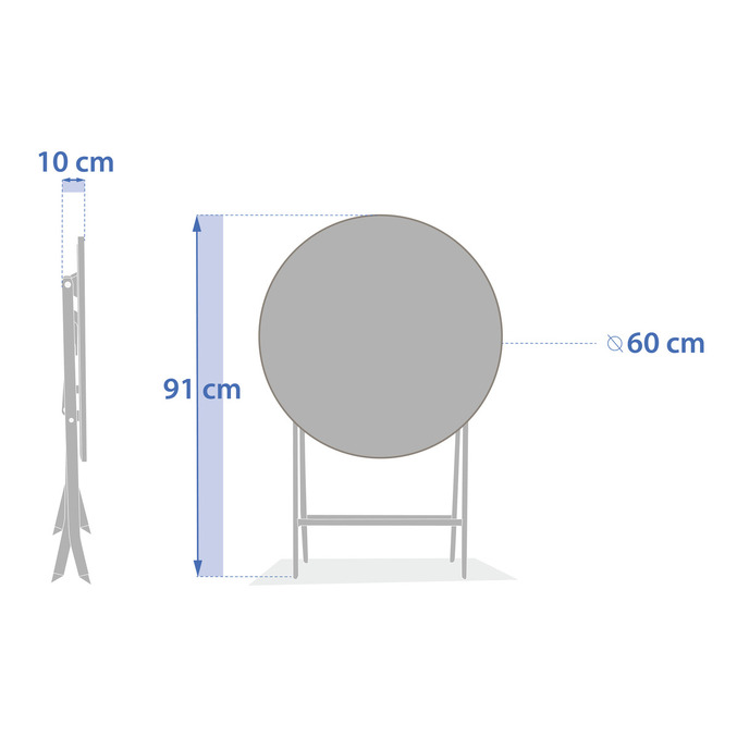 Ensemble table de jardin pliante ronde + 2 chaises GREENSBORO Acajou