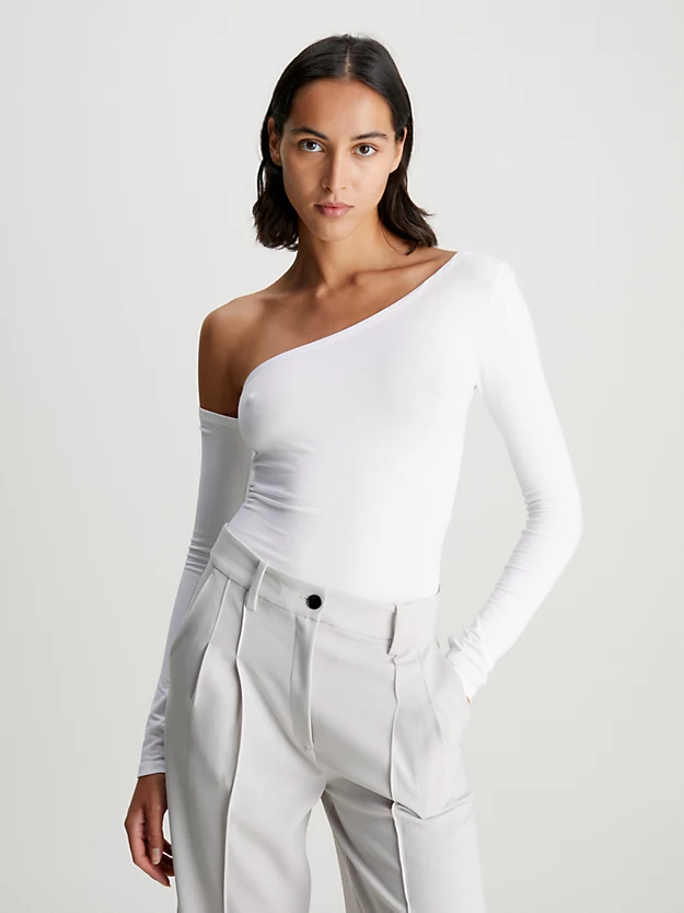 Blusa de um ombro só em algodão modal