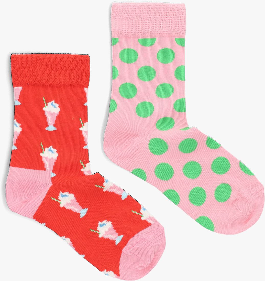HAPPY SOCKS roze happy socks sokken 2-pack kids milkshake