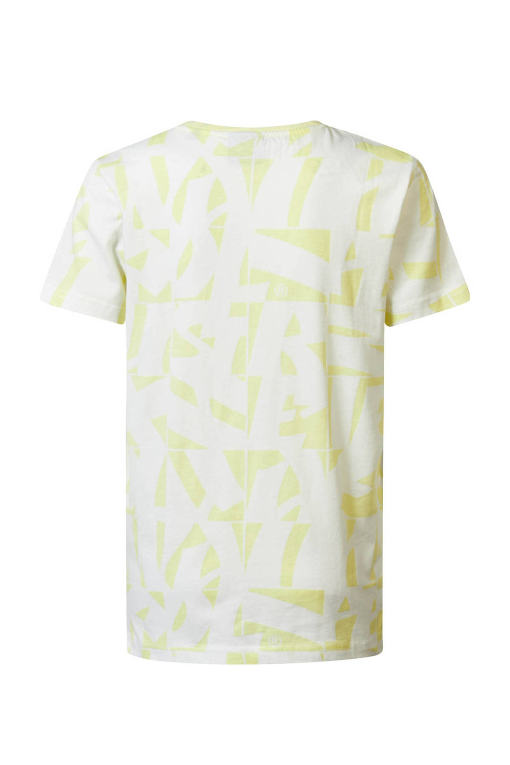 Petrol Industries T-shirt met all over print geel/wit