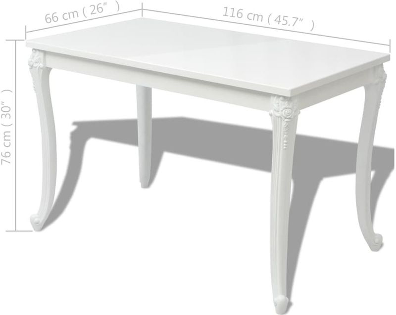 Eettafel - Hoogglans Wit - MDF - Rechthoekig