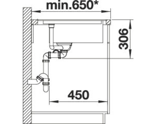 Blanco DELTA II-F spoelbak, 1042 x 560 mm, rotsgrijs, 523671, 1 bak, met bijzetbak en afdruiprek, bak links