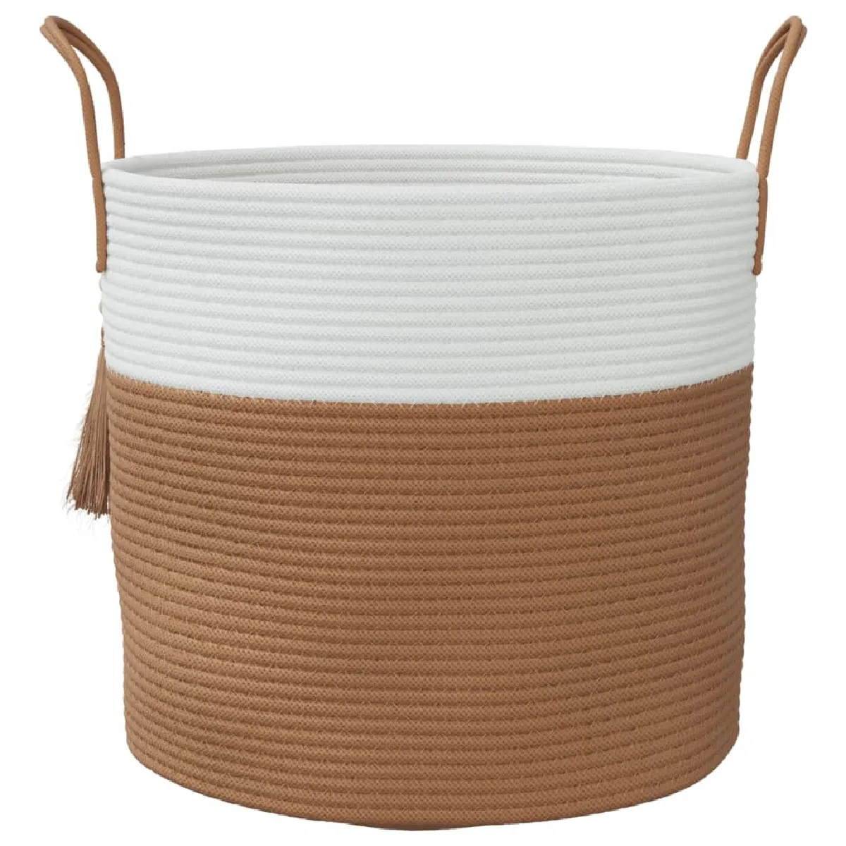 vidaXL Panier Marron et Blanc