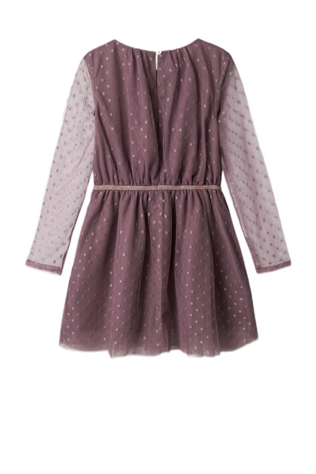 NAME IT semi-transparante jurk aubergine