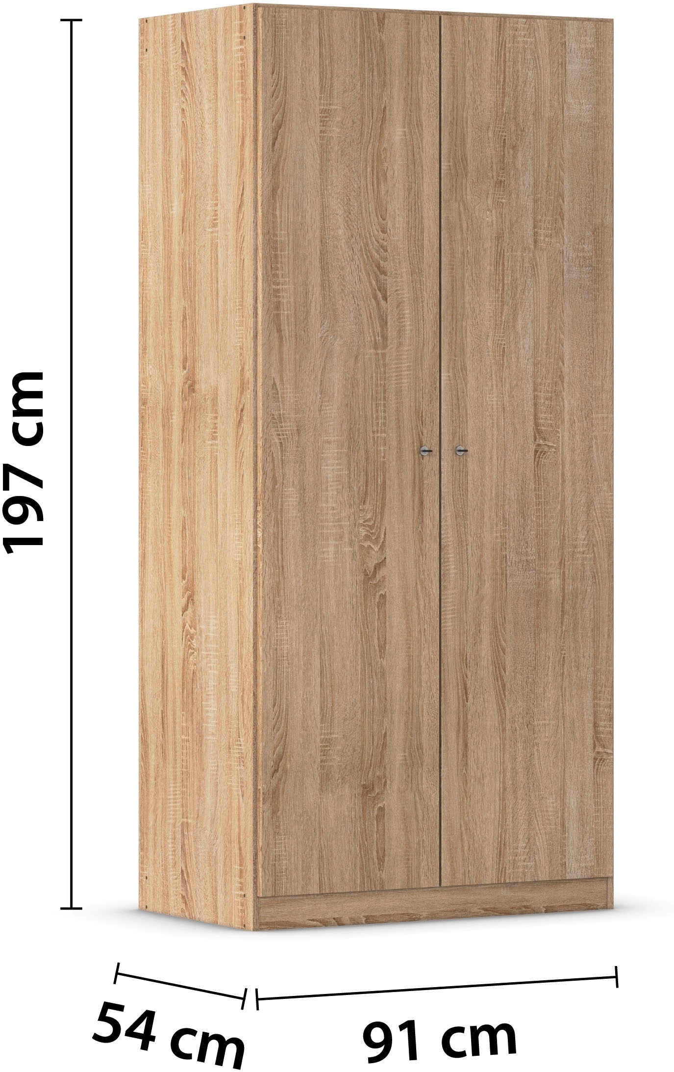 rauch Kleiderschrank »Schrank Garderobe Garderobenschrank Putzschrank Wäscheschrank BERGHEIM« Breite/Höhe/Tiefe: 91/197/54 cm,  viel Stauraum, abschliessbar mit gesamt 4 Schlüsseln, MADE IN GERMANY