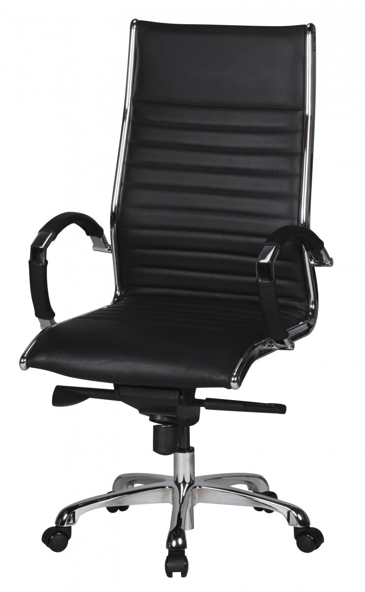 KADIMA DESIGN Chefsessel SECCHIA Echtleder, Multiblock Mechanik, verstellbar, 120 kg, Chromarmlehnen