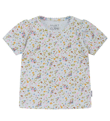 Hust and Claire T-Shirt - Rib - Blancalina - Wasser m. Blumen