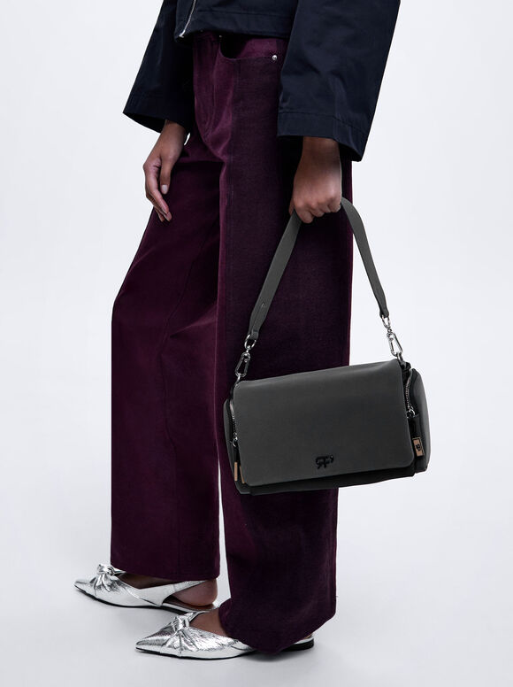 Bolsa Bandolera De Nylon - Preto