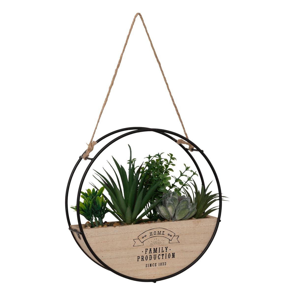 PLANTE POT SUSPENDU ROND BOIS KRIST D.20CM