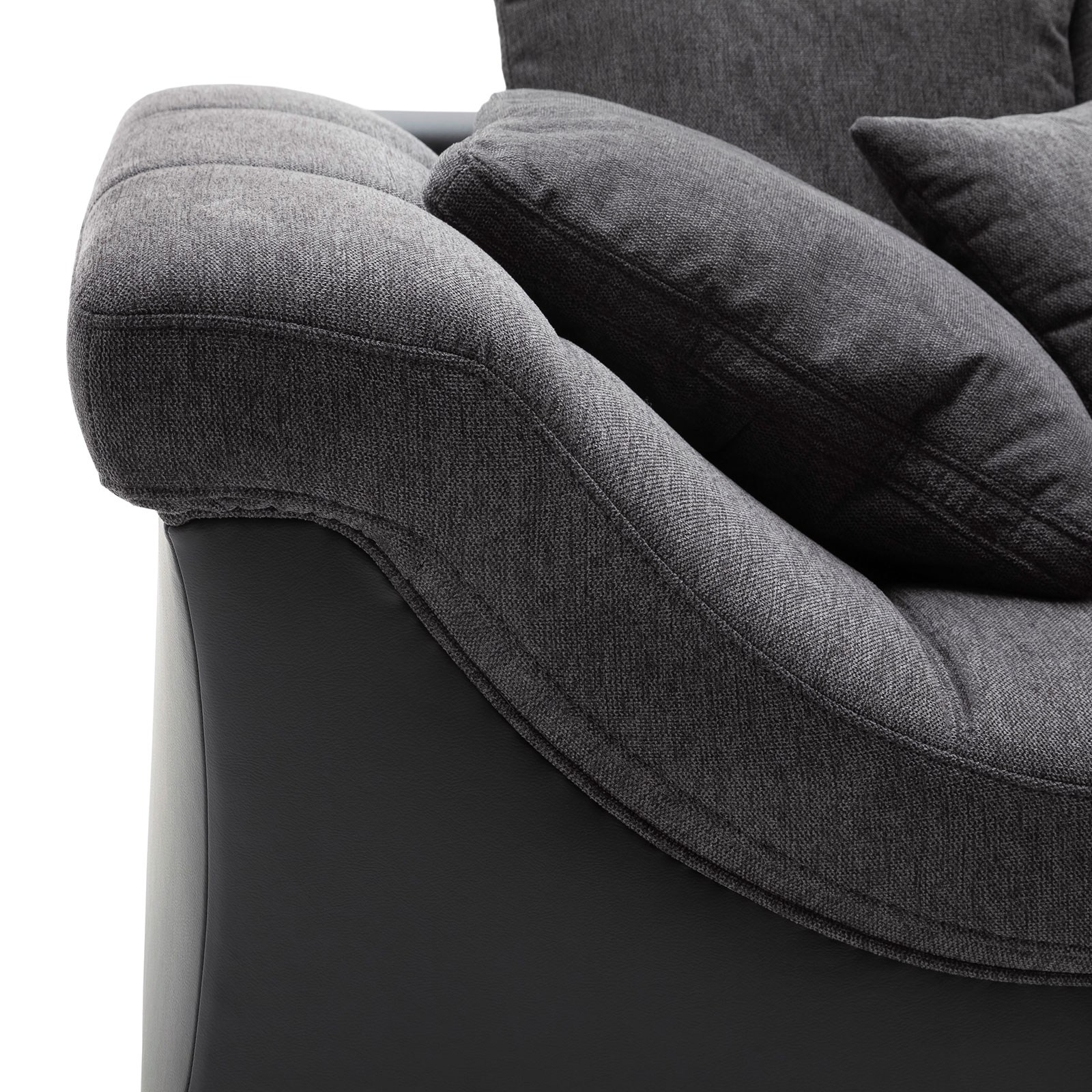 Ecksofa - anthrazit - beidseitig montierbar