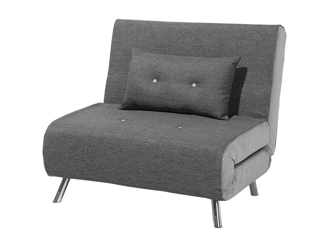 Banquette convertible 1 place en tissu gris foncé FARRIS