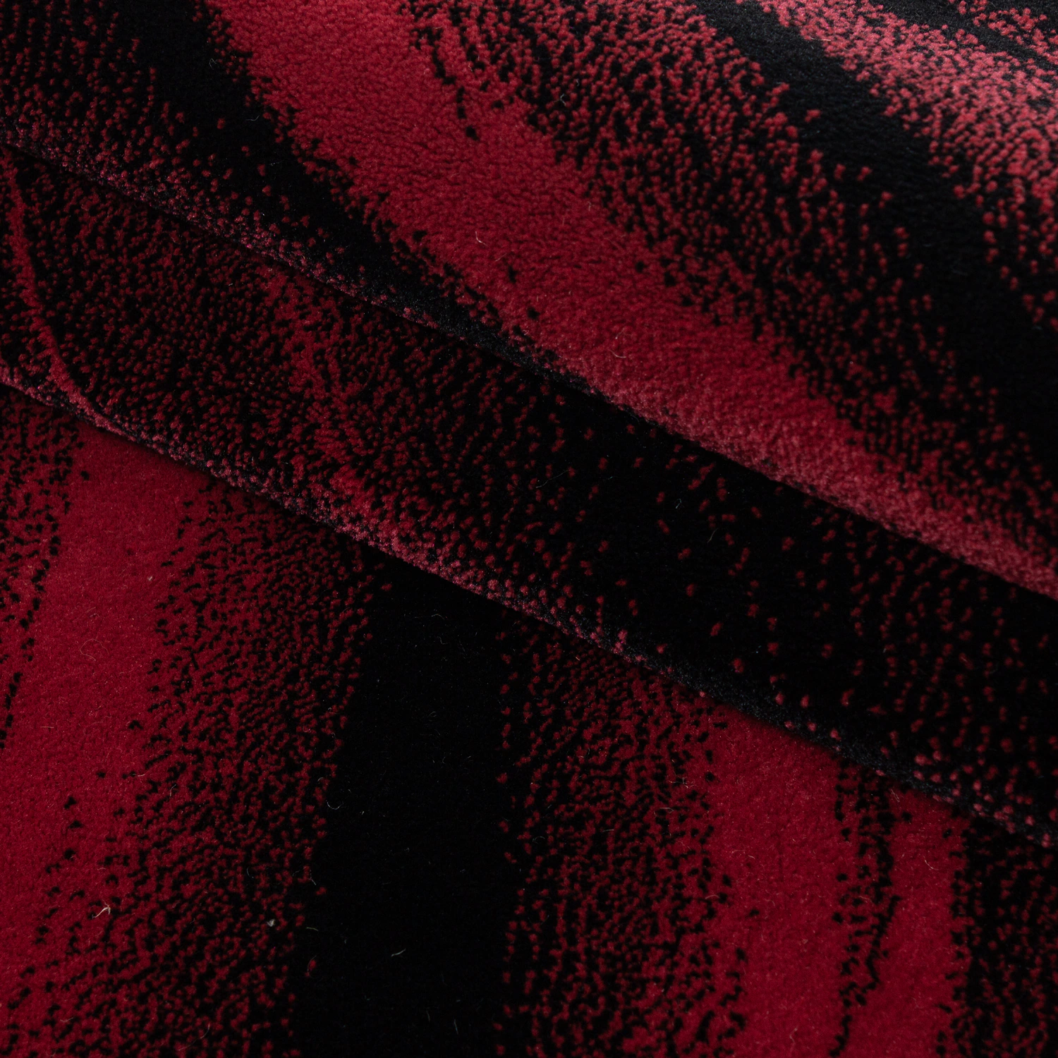 Teppich modern Designer Wohnzimmer Abstrakt Muster Rot oder Schwarz