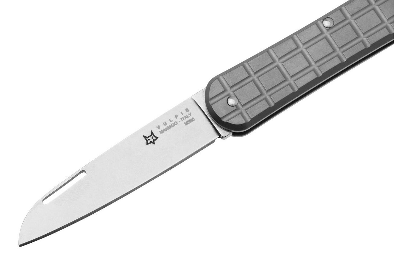 Fox Vulpis FX-VPGP130-TI Polished M390, Grenade Pattern Grey Titanium, zakmes