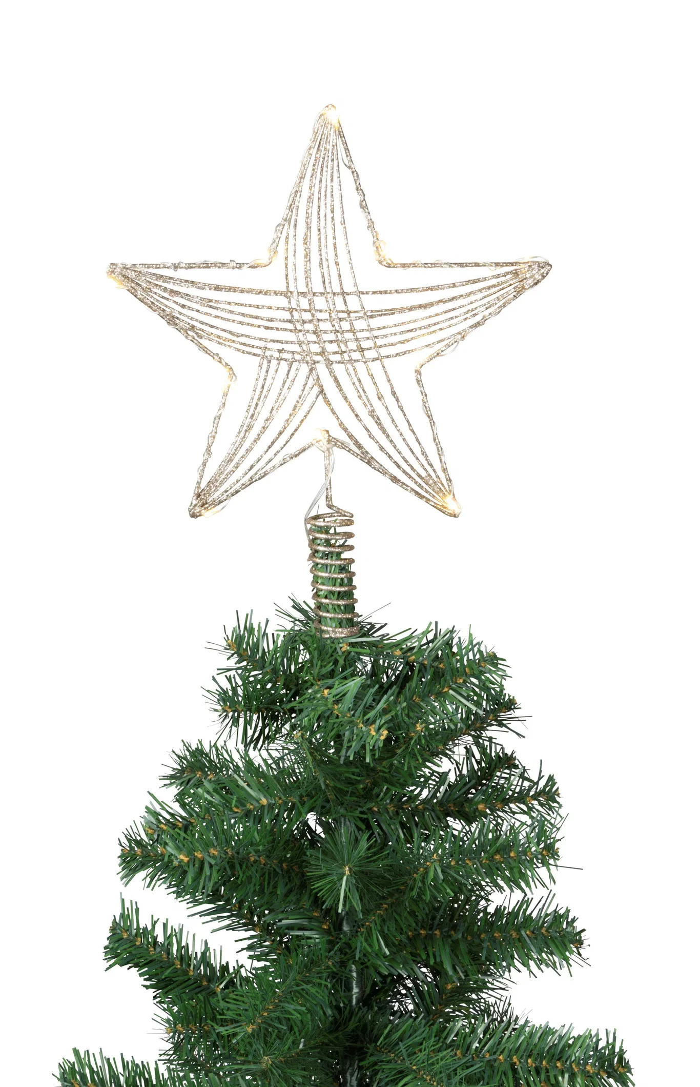 Toppstjerne til juletre, med lys Ø24 cm