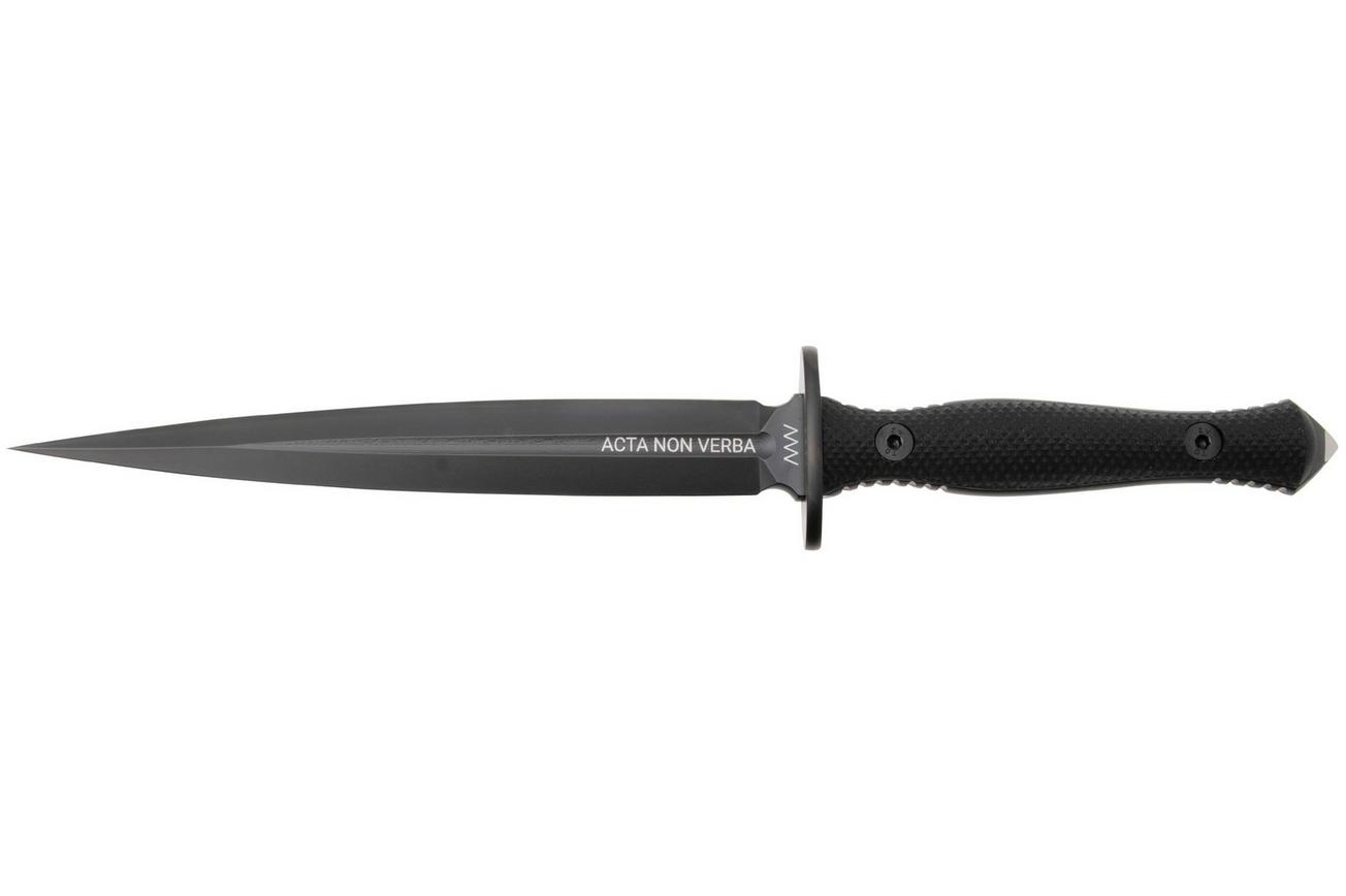 ANV M500 Anthropoid DLC Elmax, Black Handle, M500-001, Black Kydex Sheath, dolkmes