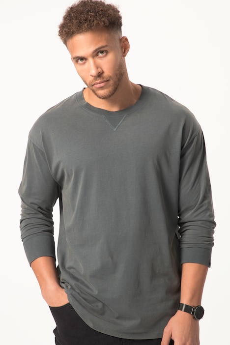 STHUGE Langarmshirt, oversized, acid washed, bis 8 XL