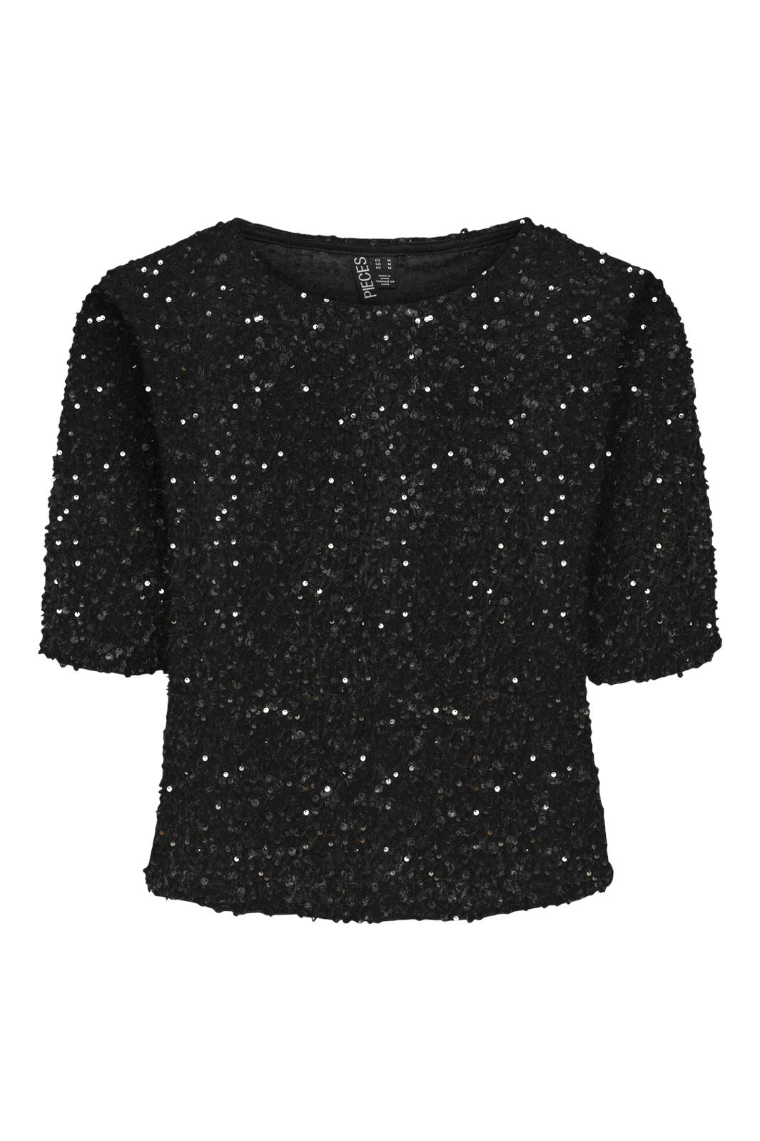 Pieces Pckam Ss Top 4617684 black black sequins
