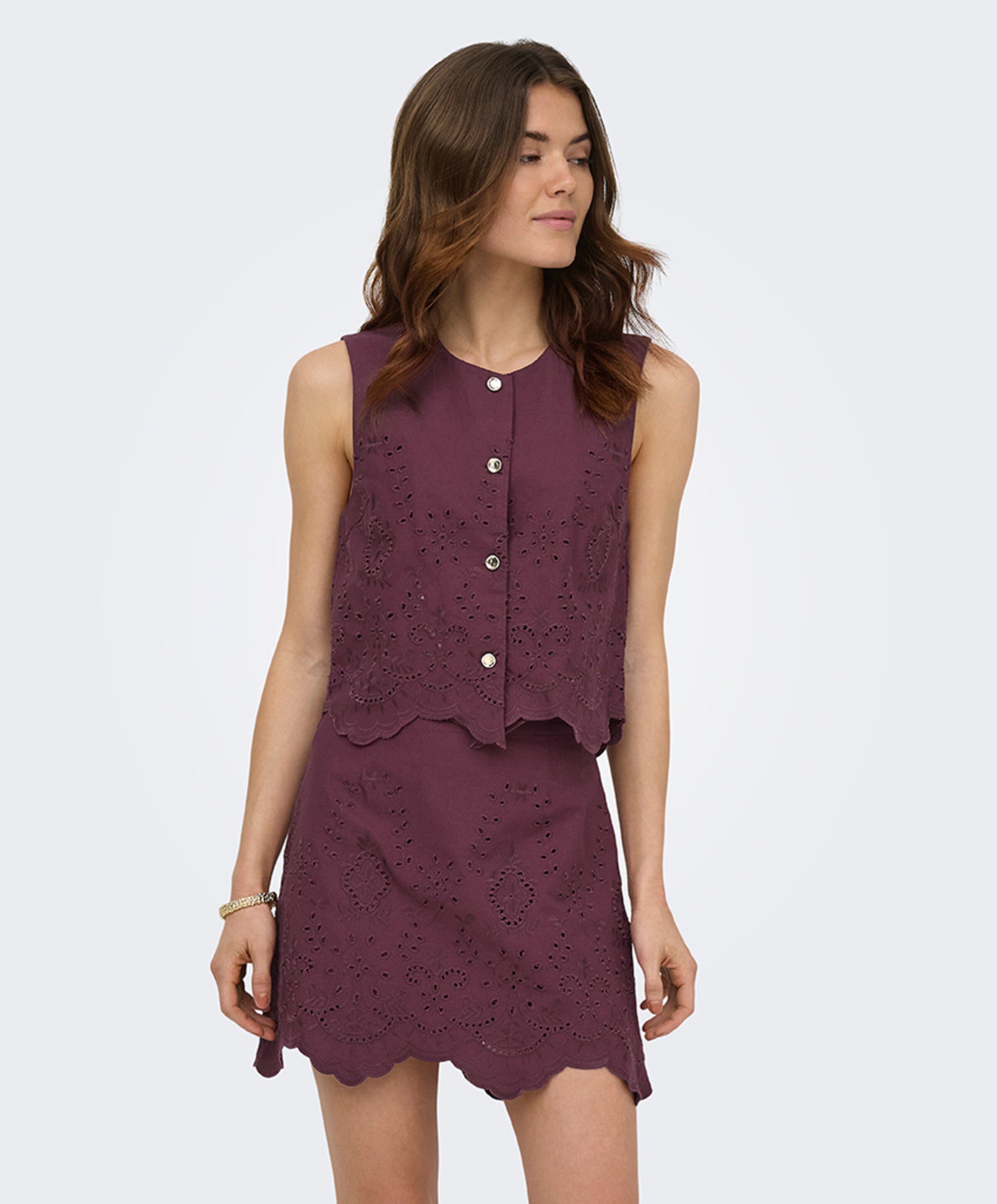 Only Dames gilet bordeaux