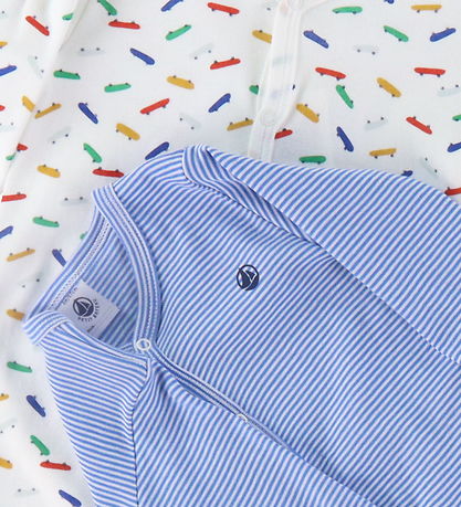 Petit Bateau Natdragt - 2-pak - Hvid/Bl?