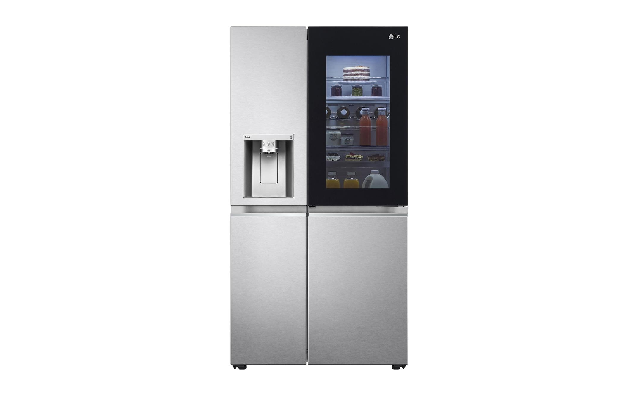 Foodcenter GSXV90BSDE Brushed Steel<br>Side by Side Kühlgerät mit Fenster und Innenbeleuchtung