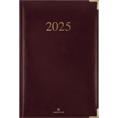 Agenda Kiev - 1 semaine sur 2 pages - 22 x 28 cm - bordeaux - Oberthur