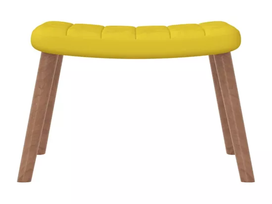 Chaise de relaxation avec repose-pied Jaune moutarde Velours