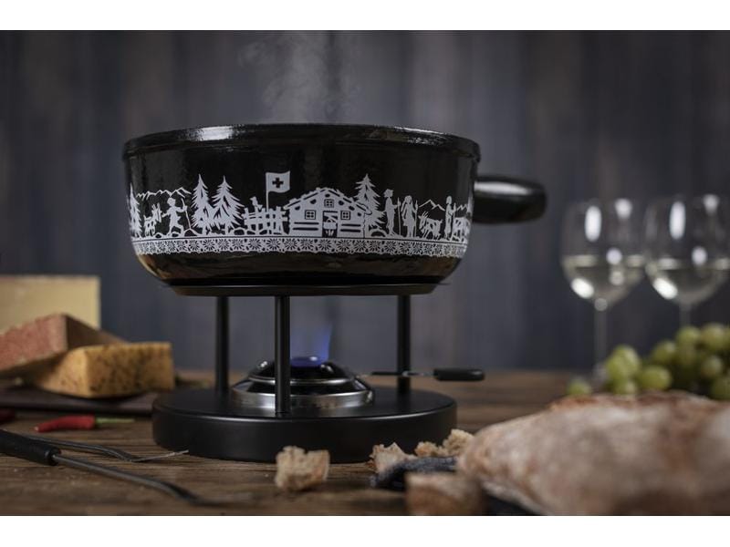 Kuhn Rikon Fondue-Caquelon Induktion Alpweide Schwarz Fonduepfanne