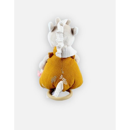 Peluche mini musicale Tiga en veloudoux   Beige/ocre        de               Noukies
