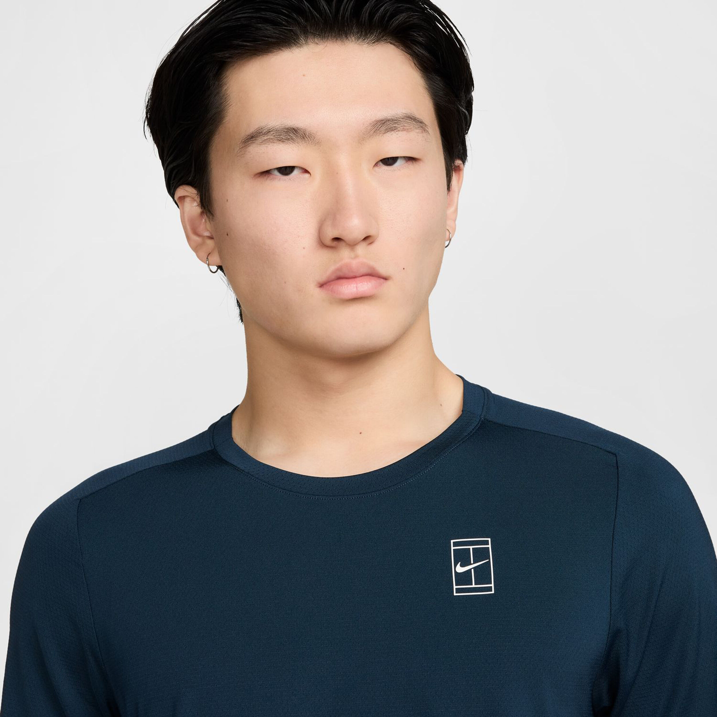 Nike Court Dri-Fit Advantage T-shirt Hommes - Bleu Foncé , Blanc
