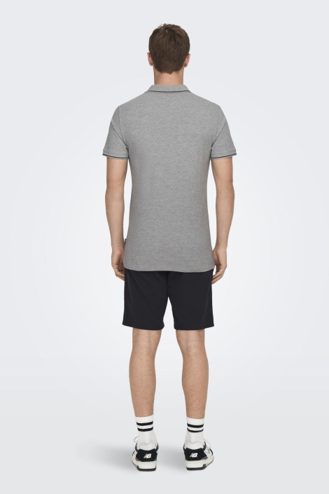 Only & Sons grijze heren polo