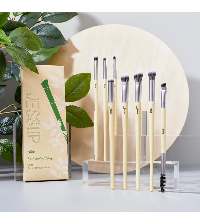 Jessup Beauty - *Eco-Friendly Makeup* - Conjunto de pincéis de 8 peças - T328: Burlywood