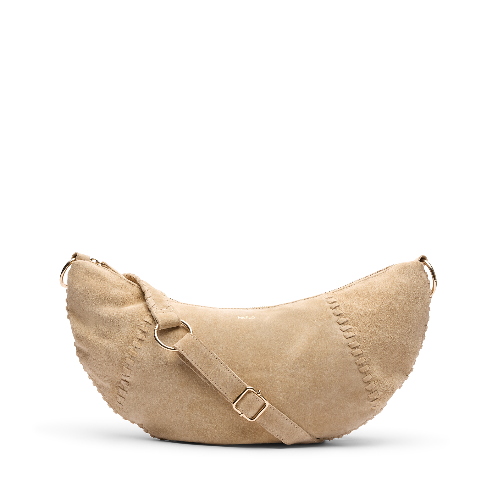Beige suède schoudertas