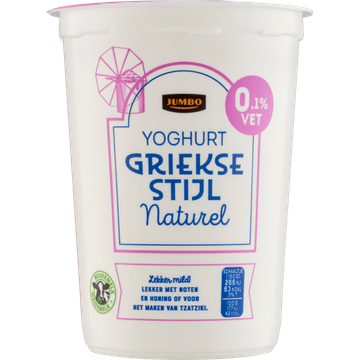 Jumbo Yoghurt Griekse Stijl Naturel 0,1% Vet 500 g