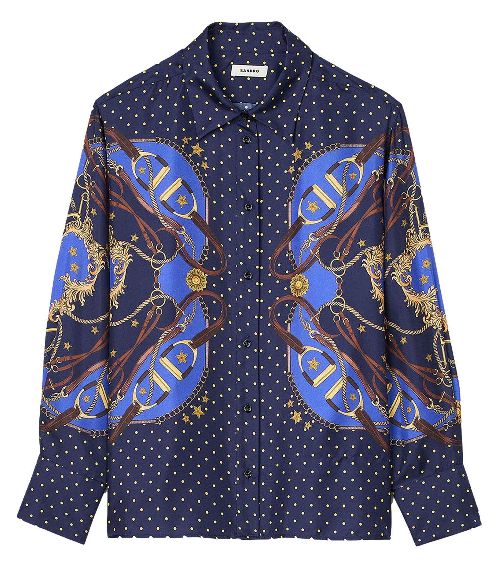 Chemise en soie imprimée| Multicolore