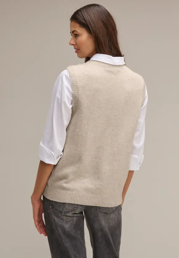 Feinstrick Pullunder - spring sand melange