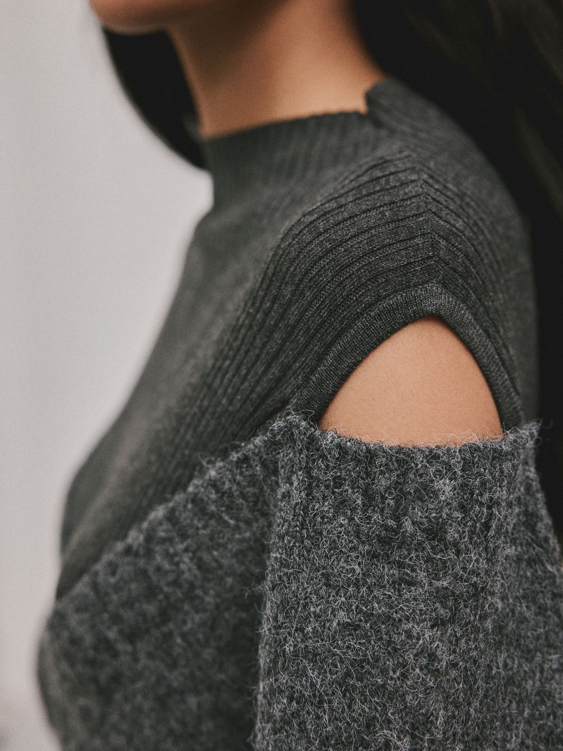 Grijs - Multi Layer Ribbed Ballet Wrap Cover-Up