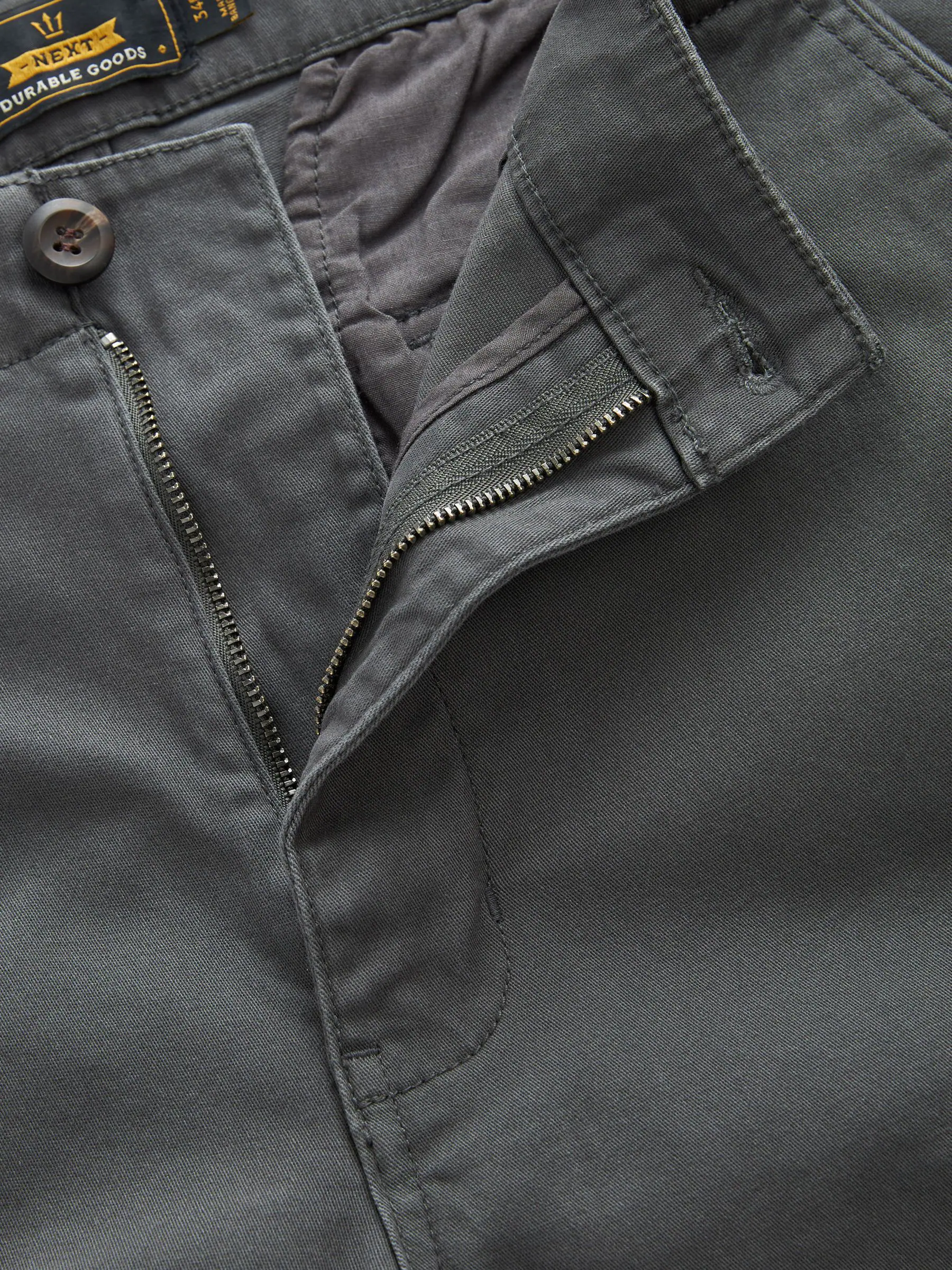 Antracietgrijs - Straight fit - Katoenen cargostretchbroek