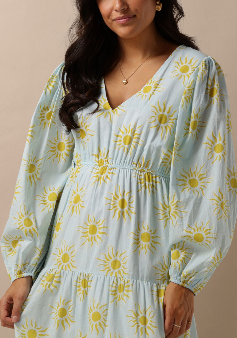 OMODA ATELIER lichtblauwe omoda atelier maxi jurk x kae