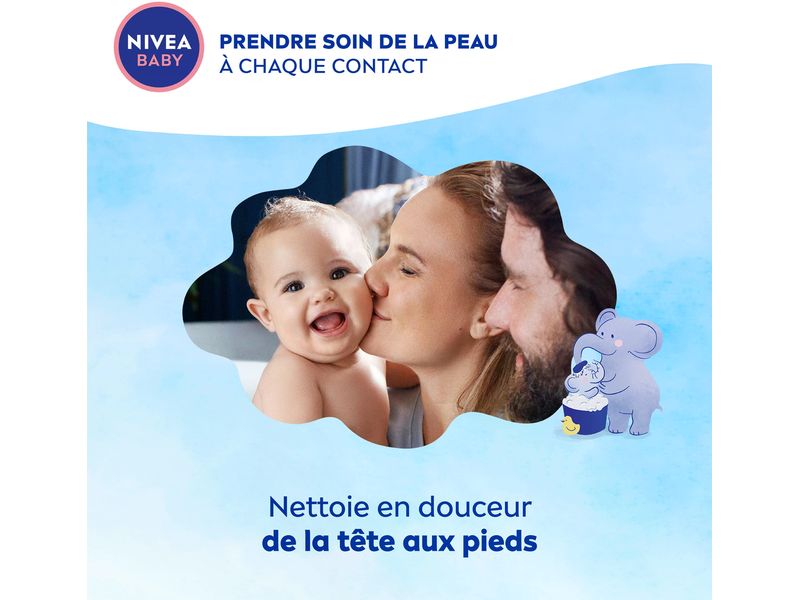 NIVEA BABY Bad & Shampoo Kopf bis Fuss 500 ml Mildes Pflegeshampoo für saubere und samtweiche Haut und Haare