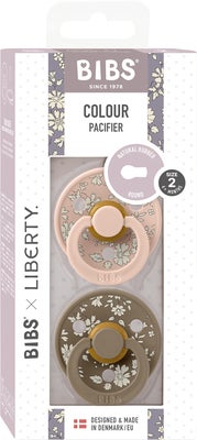 BIBS x Liberty Colour Smokk 2-Pack Lateks Str 2 Rund, Capel/Blush Mix