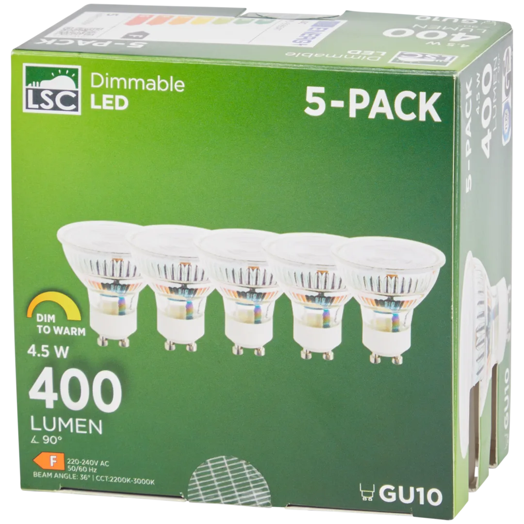 LSC ledlampen 5 stuks | 4,5 watt | 400 lumen
