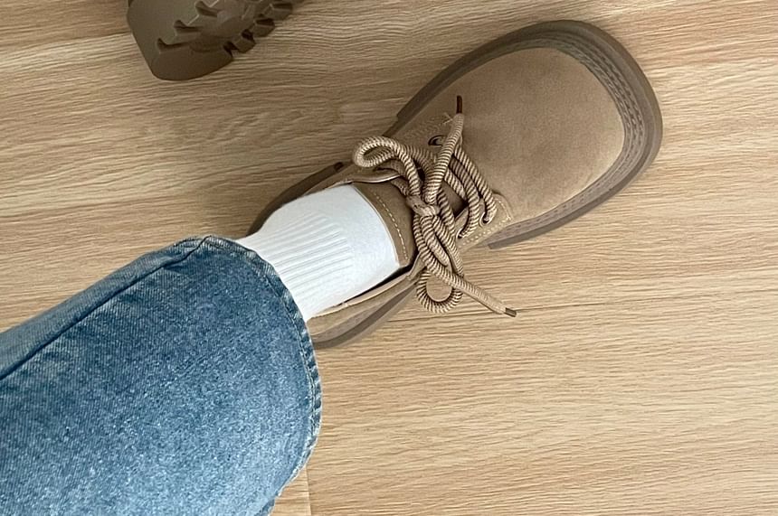 DURAC - Platform veterschoenen van imitatiesuède