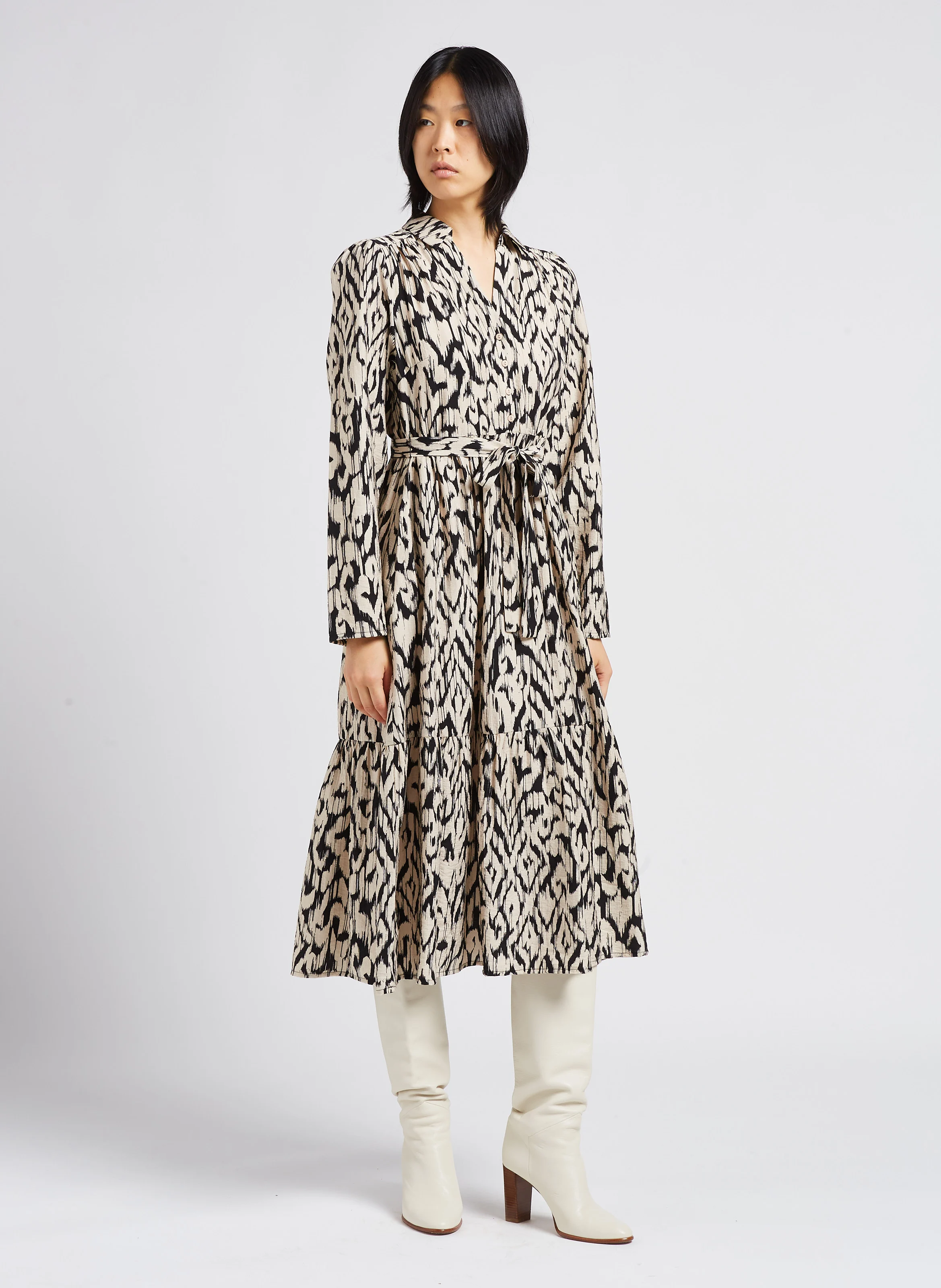 VLORA - Robe longue à imprimé tacheté | Multicolore